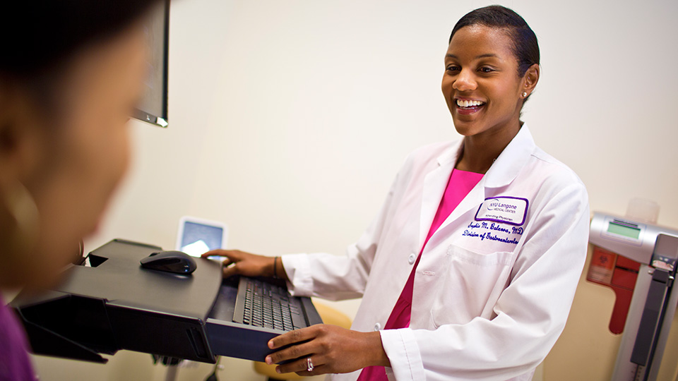 Gastroenterologist Dr. Sophie Balzora with Patient