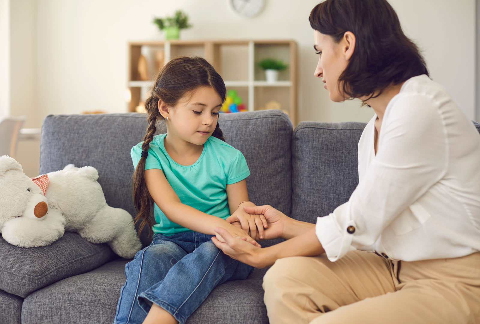 Mother Speaking with Daughter